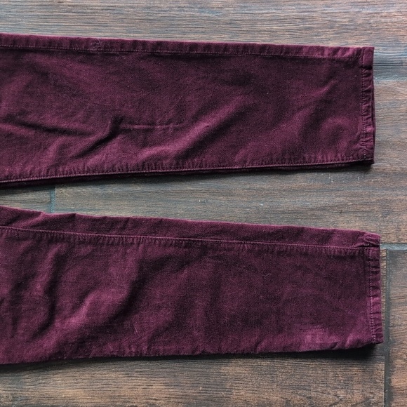 AG Adriano Goldschmied Burgundy Velour The Stevie Ankle Pants - Women's 26 - Picture 6 of 8